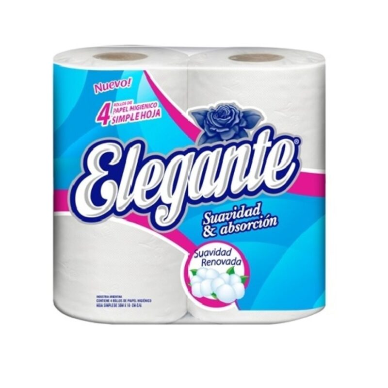 PAPEL HIGIENICO ELEGANTE  4 Uni. POR 30 METROS