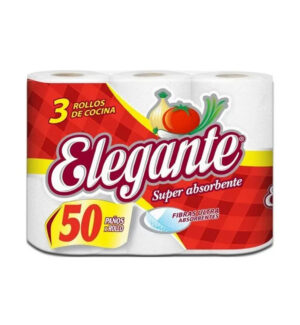 ROLLO COCINA ELEGANTE ROJO 3 X50 PAÑOS