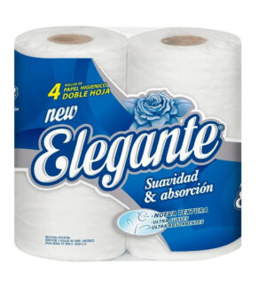 PAPEL HIGIENICO ELEGANTE DOBLE HOJA 4 Uni. POR 30 METROS