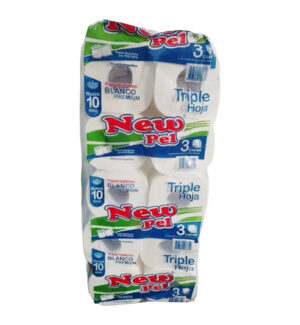 HIGIENICO NEW PELL TRIPLE HOJA X 10 ROLLOS