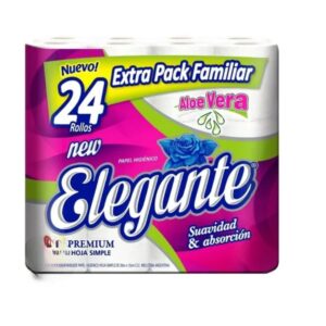 PAPEL HIGIENICO ROSA 24 ROLLOS X 30 MTS CON ALOE VERA