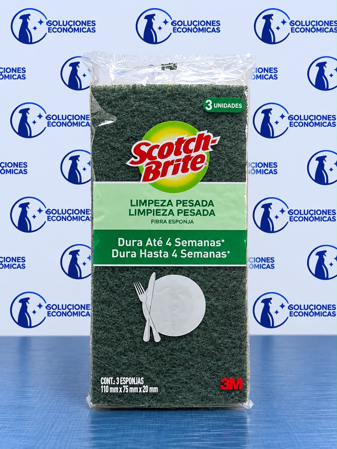 ESPONJA SCOTCH BRITE LIMPIEZA PESADA X3
